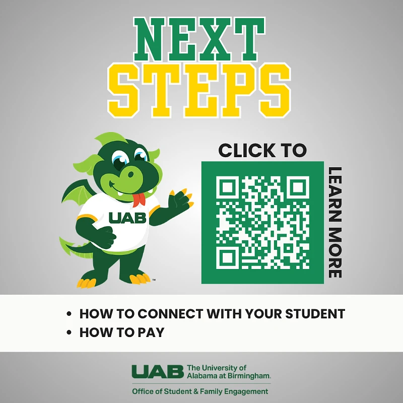 The image is a graphic to a QR code and text about connecting with students and payment instructions.