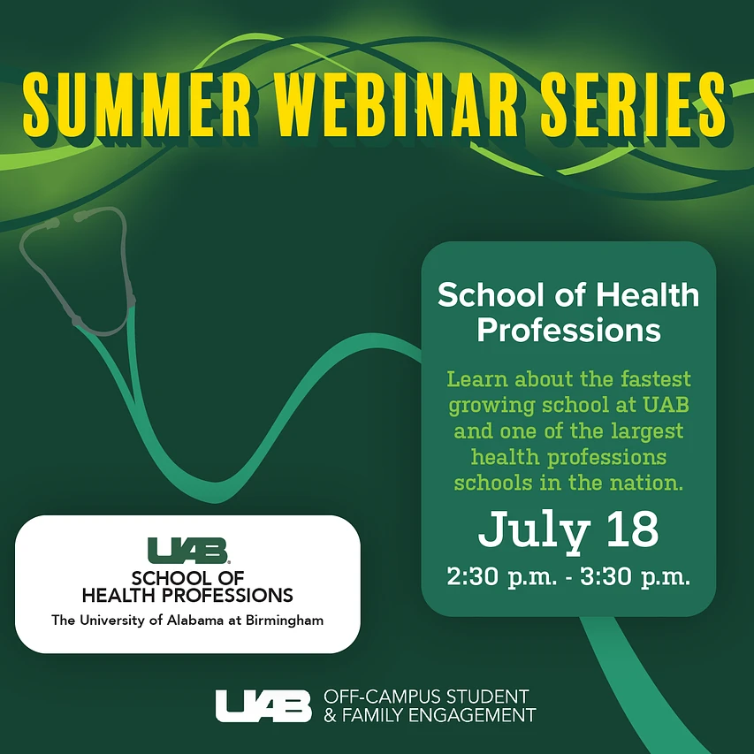 Cover image for 2024 webinar School of Health Professions