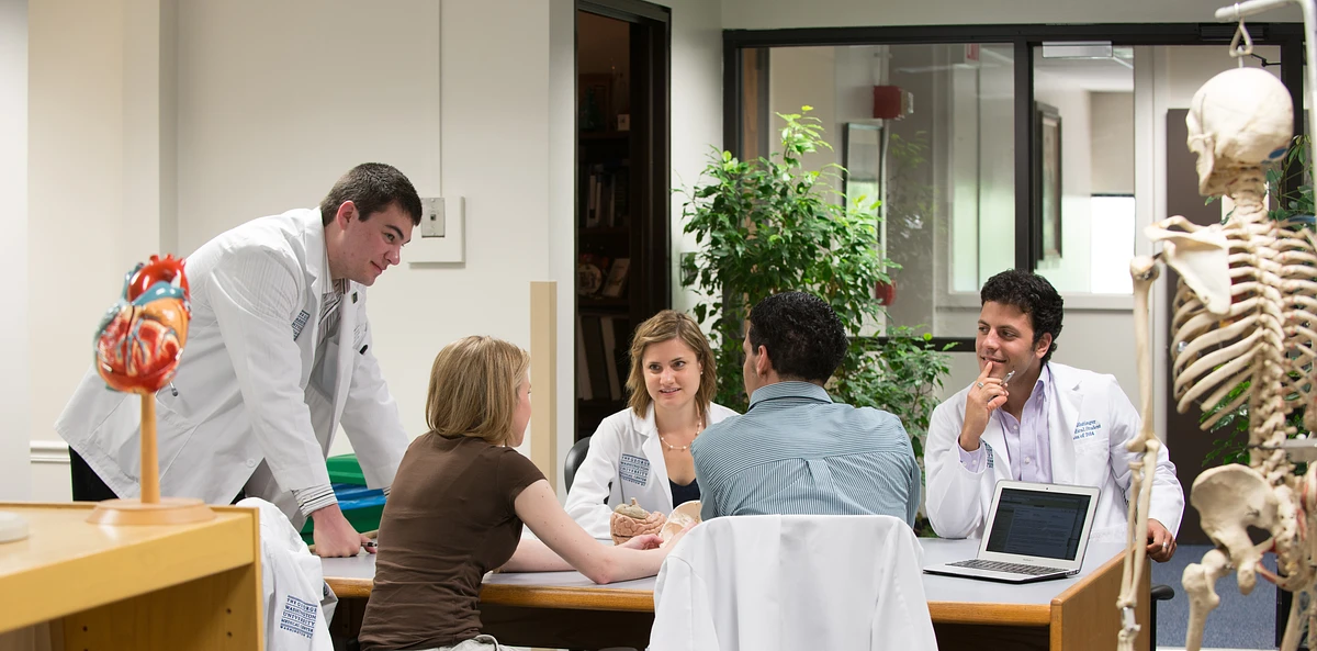 Medical interns in class