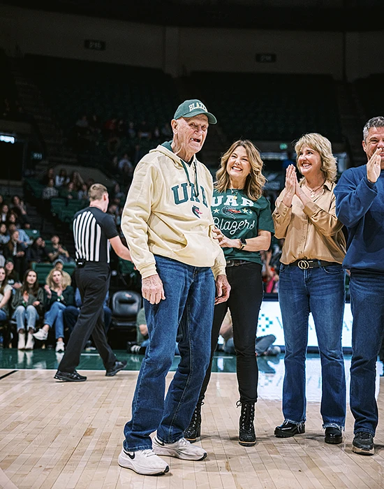 Sewell on UAB basketball court