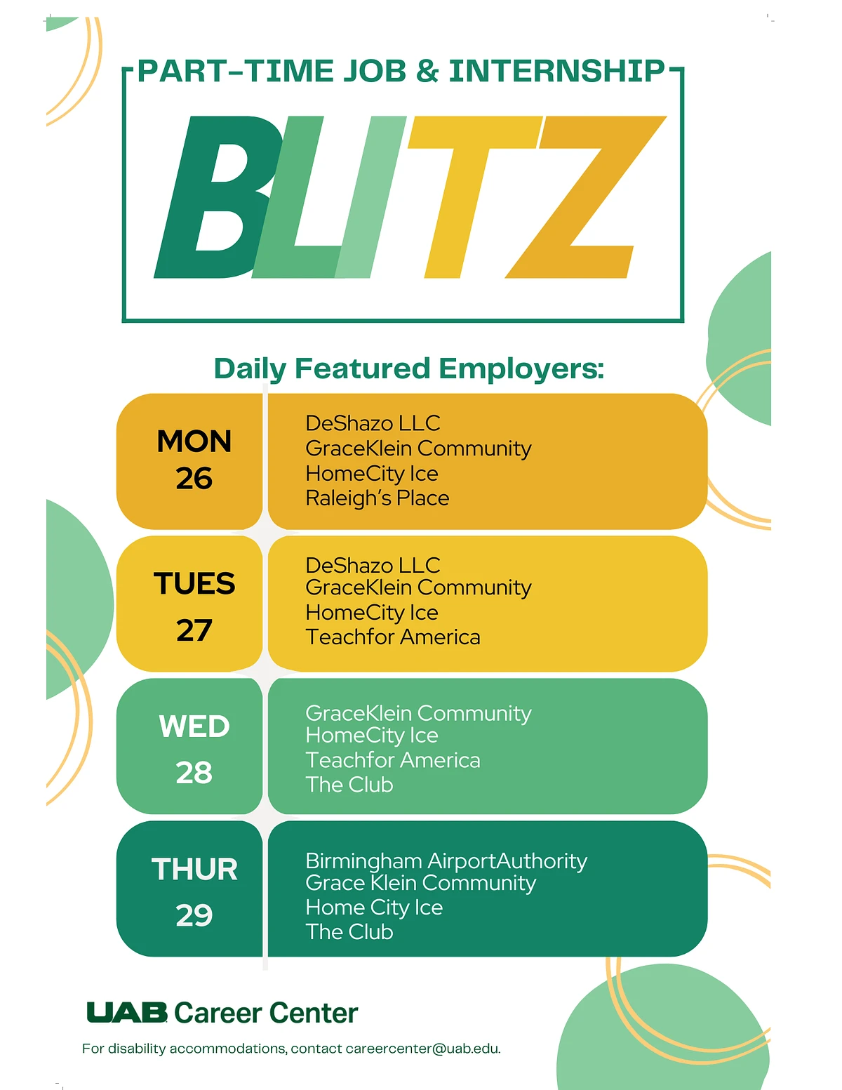 Part-Time Job & Internship Blitz happening this | The UAB Family Hub